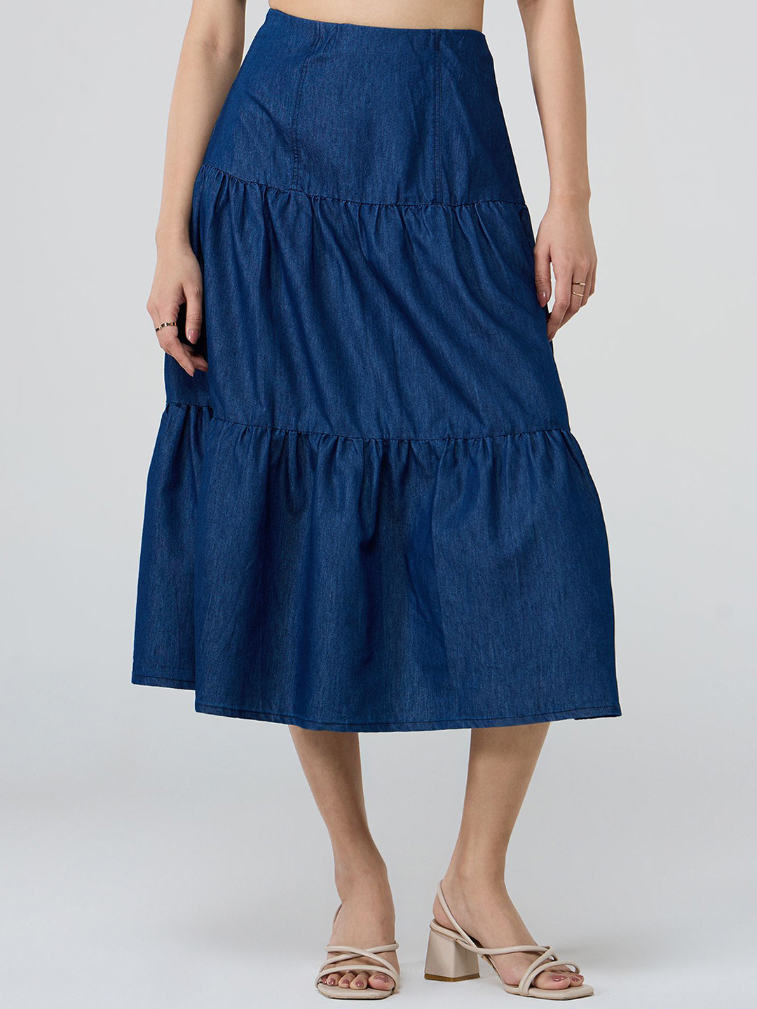 20 Dresses High Waist Tiered Midi Skirt