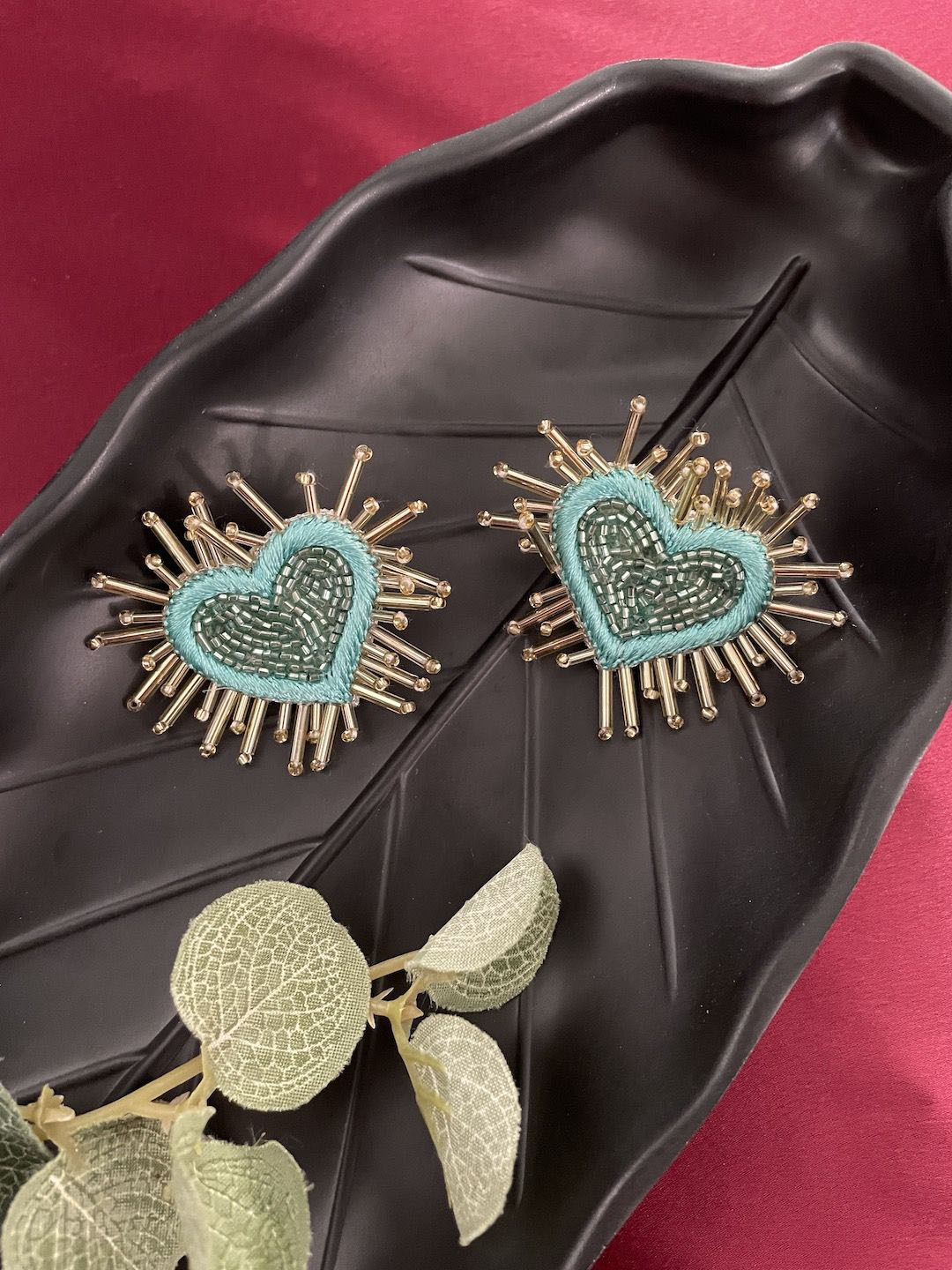 Digital Dress Room Beaded Taylor Swift Heart Shaped Drop Earrings