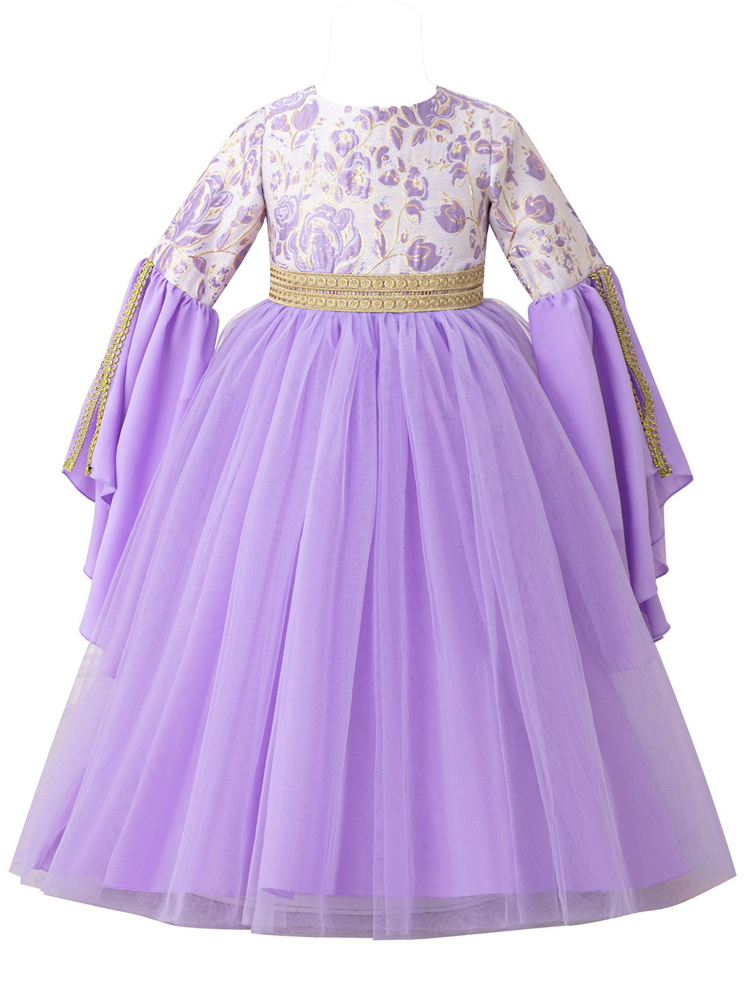StyleCast x Revolte Girls Floral Print Applique Fit and Flare Maxi Dress