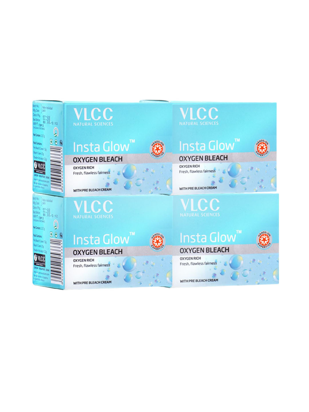 VLCC Set Of 4 Insta Glow Oxygen Bleach - 30 g Each