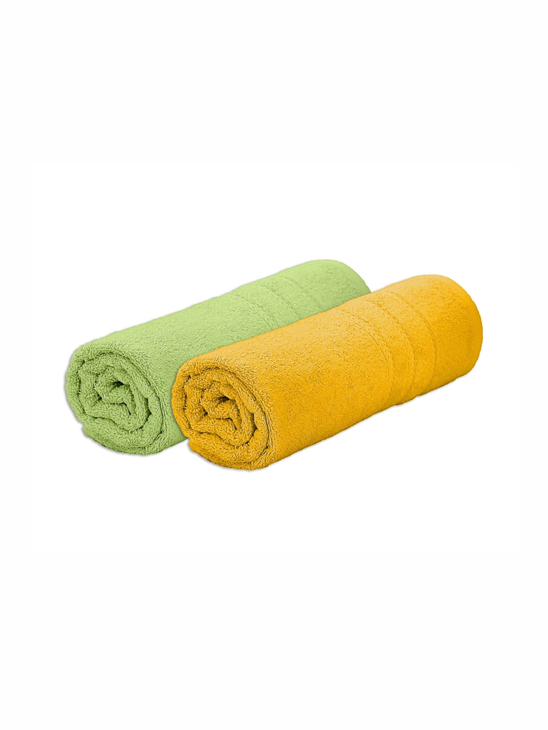 The Happy Pod 2 Piece Green & Yellow 530 GSM High Absorbent Bamboo Cotton Bath Towels