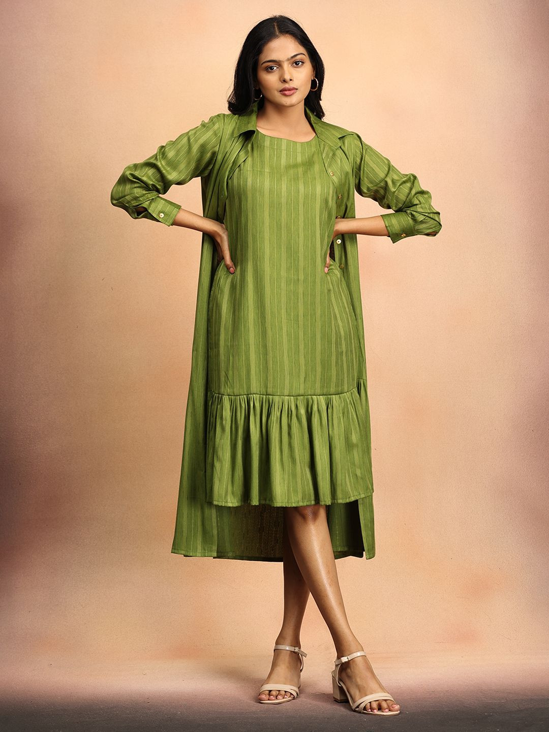 The Woman Store Women A-Line Dress  With Jacket