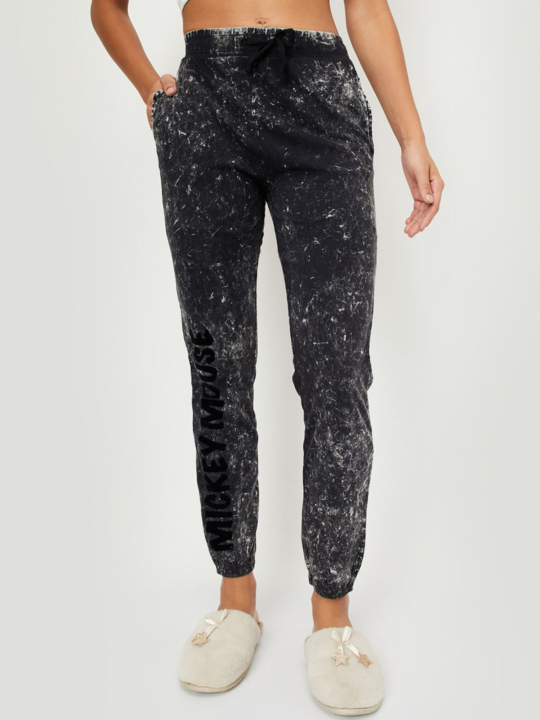 max Women Tie & Dye Printed Pure Cotton Knitted High Rise Jogger Lounge Pants