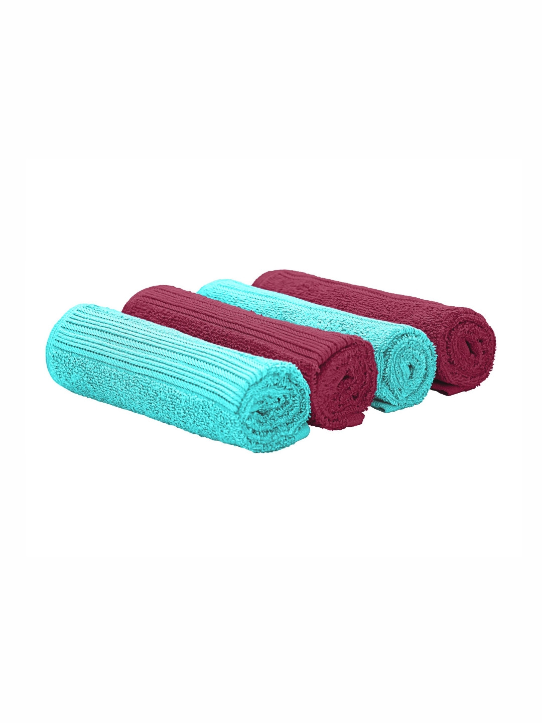 The Happy Pod 4 Piece Brown & Coral 380 GSM High Absorbent 100% Cotton Hand Towels