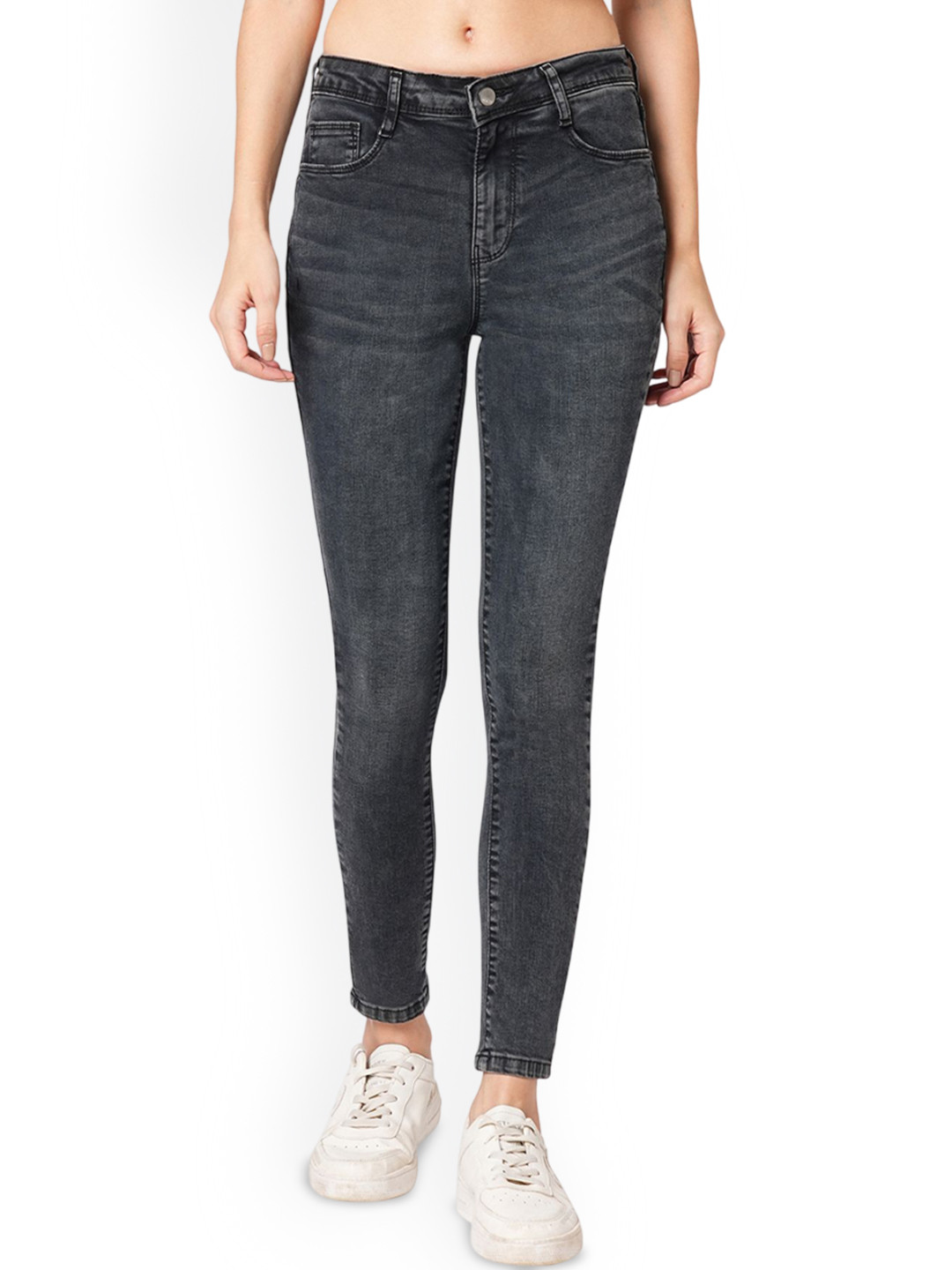 Kraus Jeans Women Skinny Fit High-Rise Light Fade Jeans