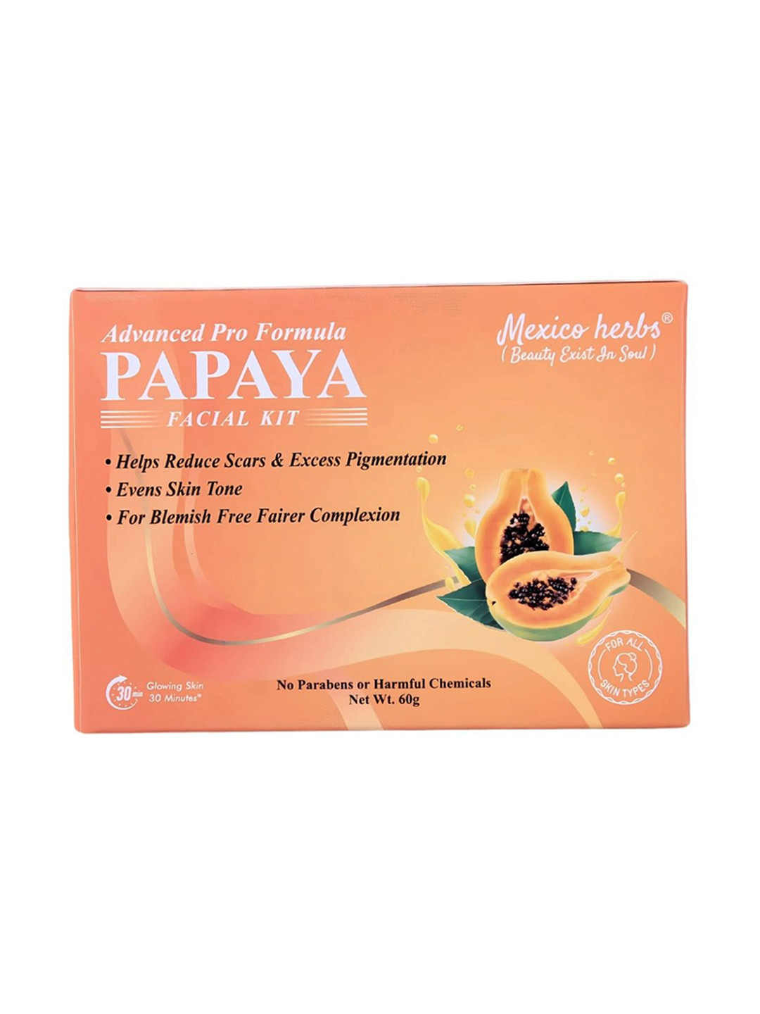 Mexico herbs Papaya Facial Kit For Hydrated & Brightening Skin - 60 g