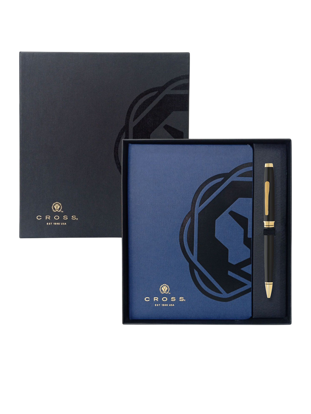 Cross Men Set Of 2 Ball Point Pen & Note Book Gift Set
