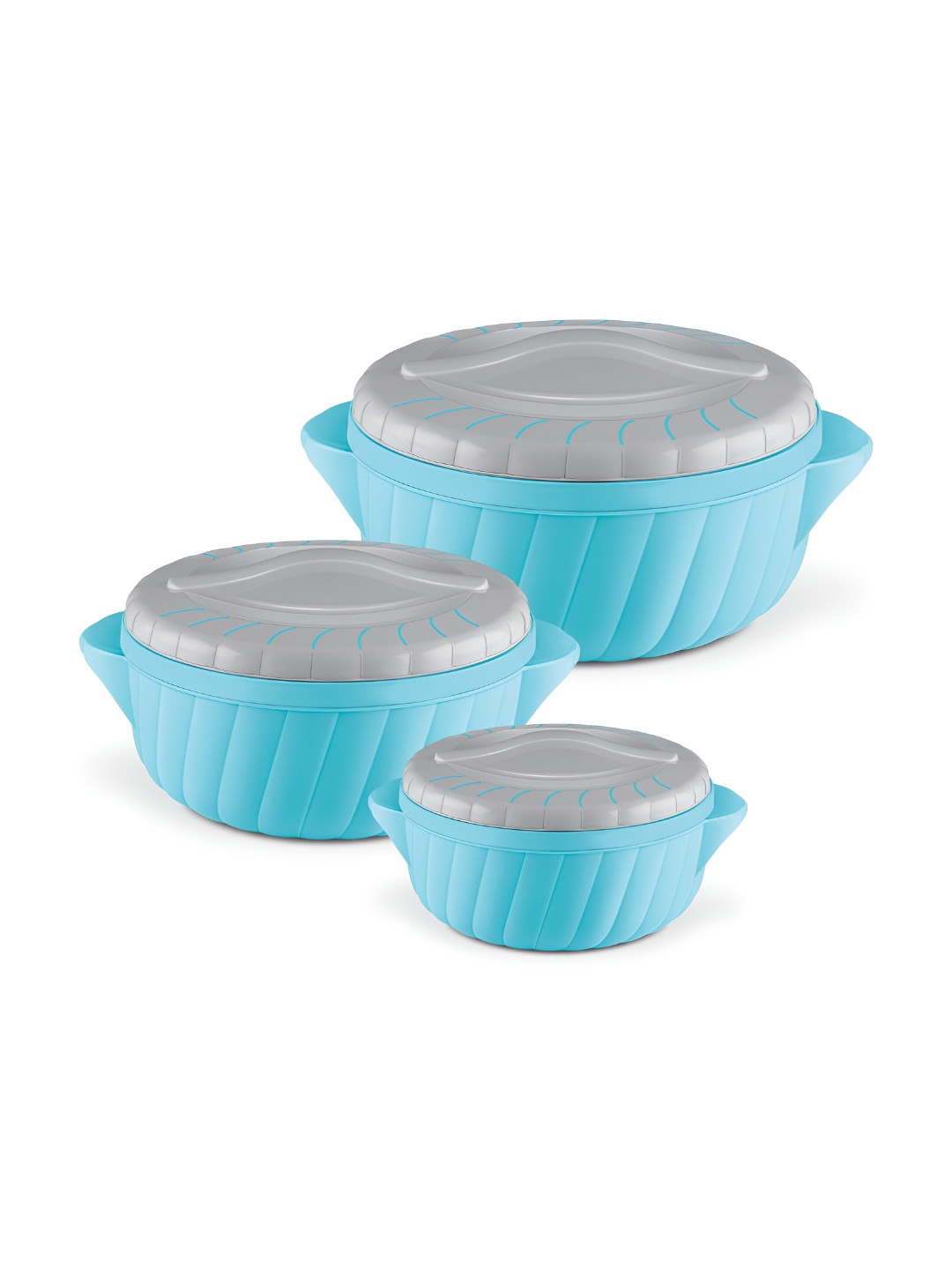 Milton Flora Regular 3 Piece Cyan Blue Insulated Inner Steel Casserole