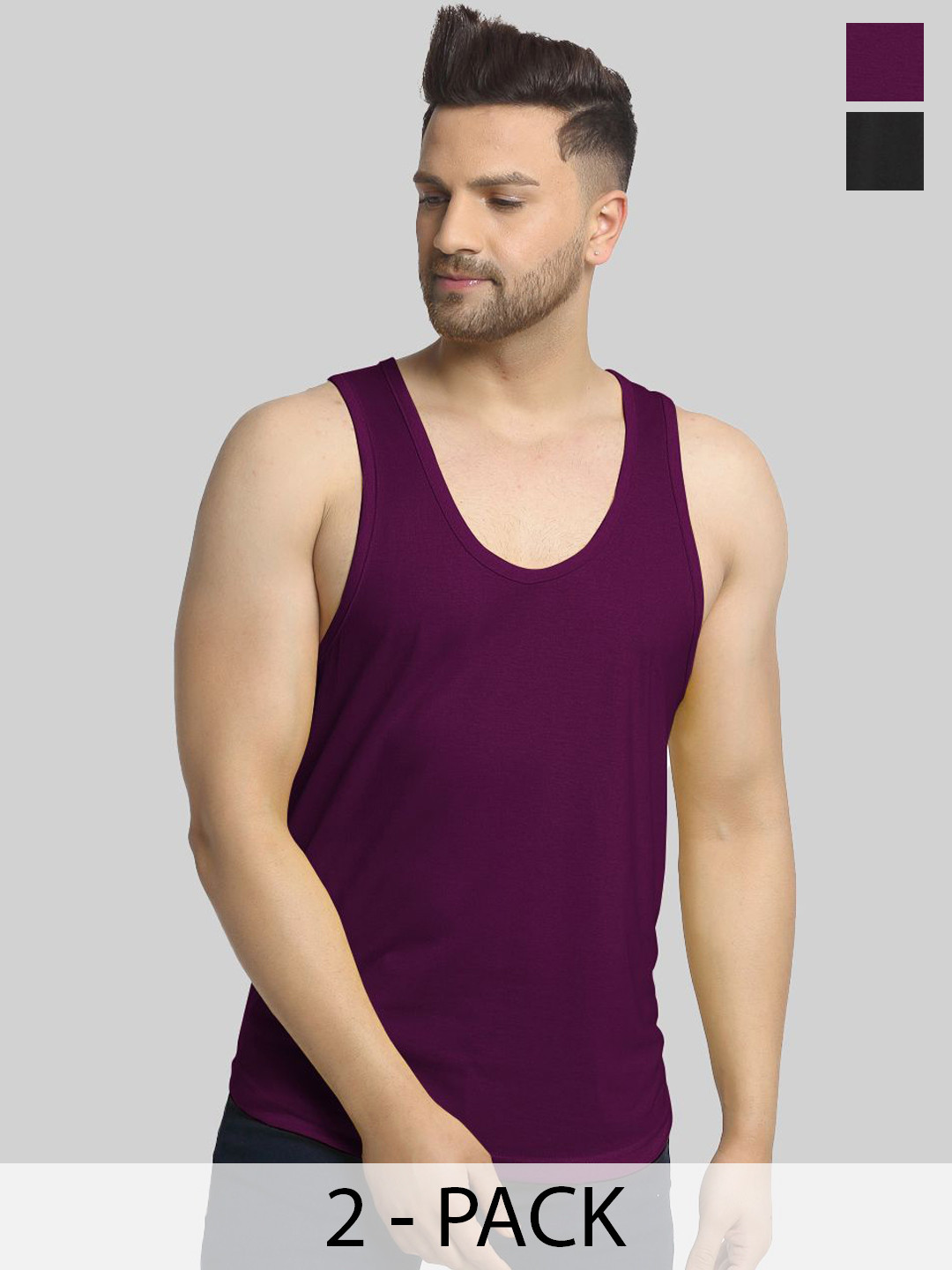 Friskers Pack Of 2 Gym Innerwear Vests 180325CLC-01-16