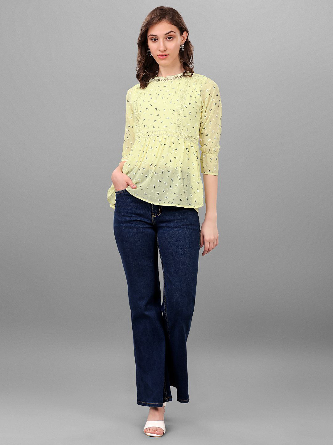 SXV STYLE Floral Bohemian Cotton Crop Top