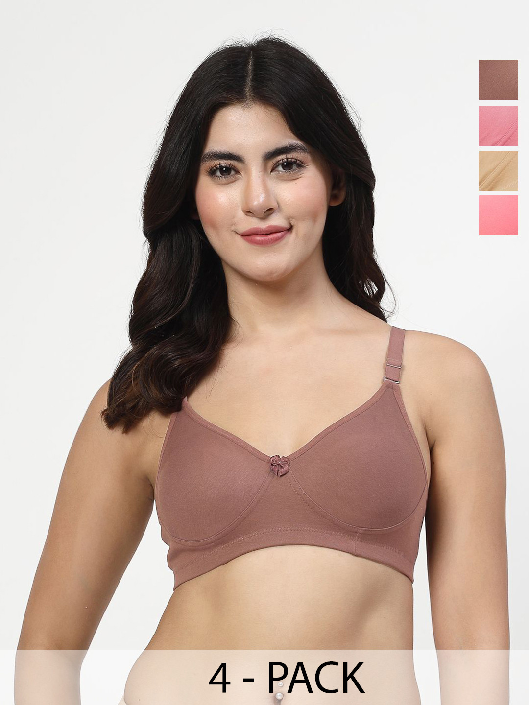 LILY Axela Pack Of 4 Cut and Sew Full Coverage T-shirt Bra