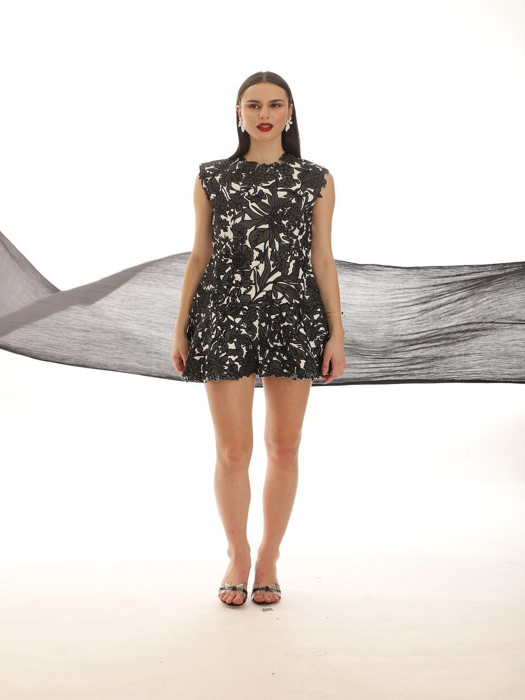 Parneet Gujra Floral Printed A-Line Mini Dress