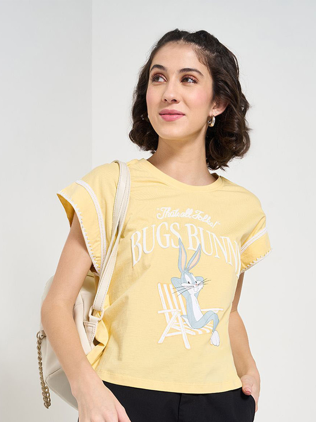 Honey by Pantaloons Cartoon Character Print Pure Cotton short Top