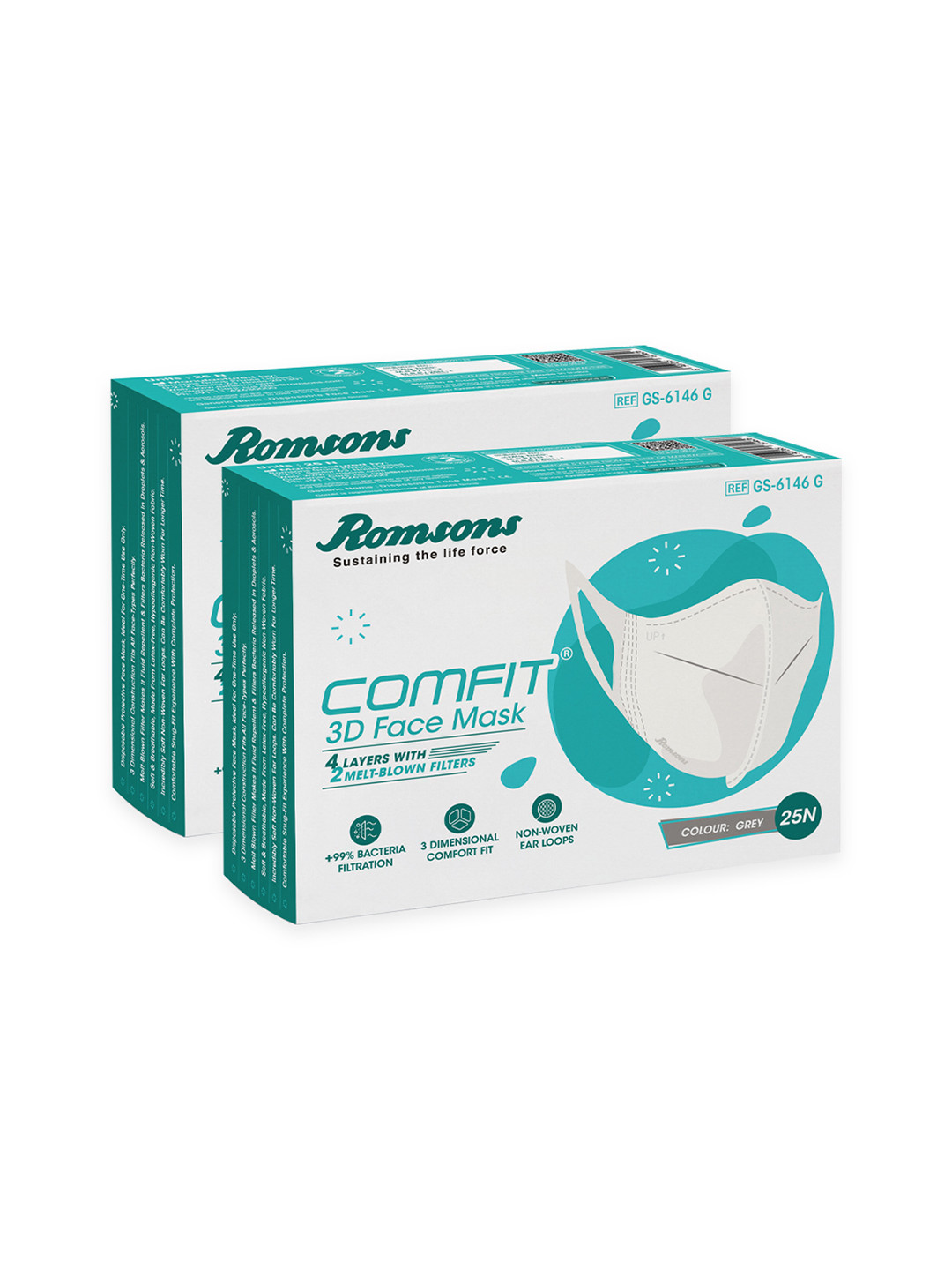 Romsons 50-Pcs 4-Ply Outdoor Anti-Pollution & Disposable Masks