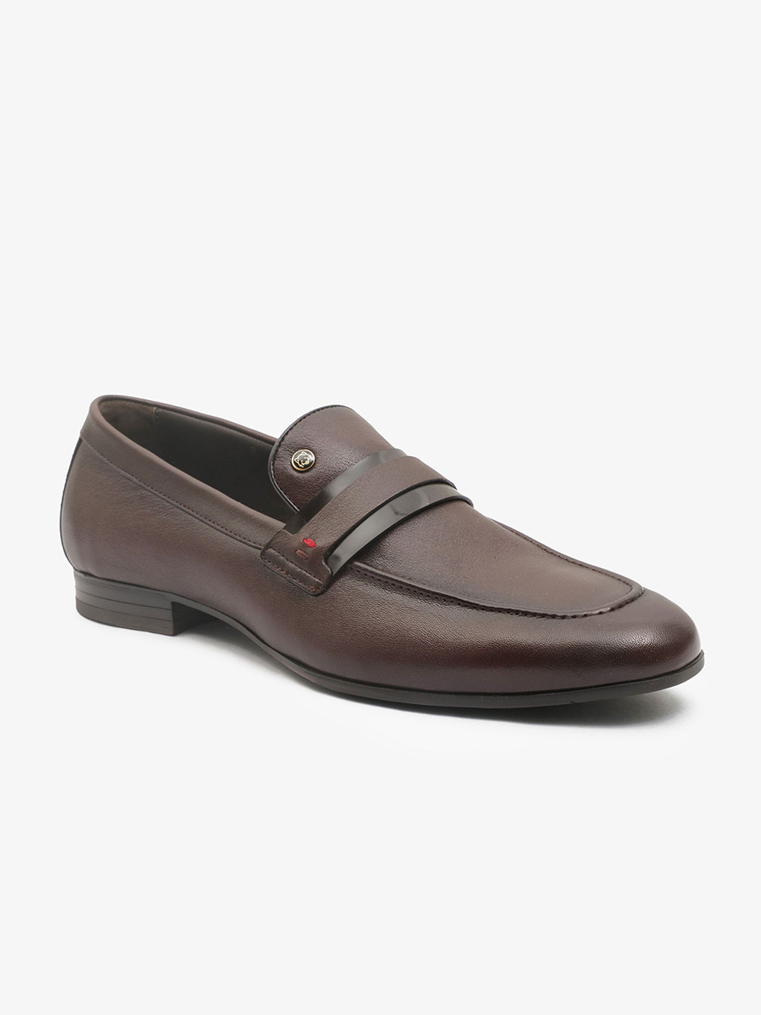TONI ROSSI Men Leather Round Toe Slip-On Shoes