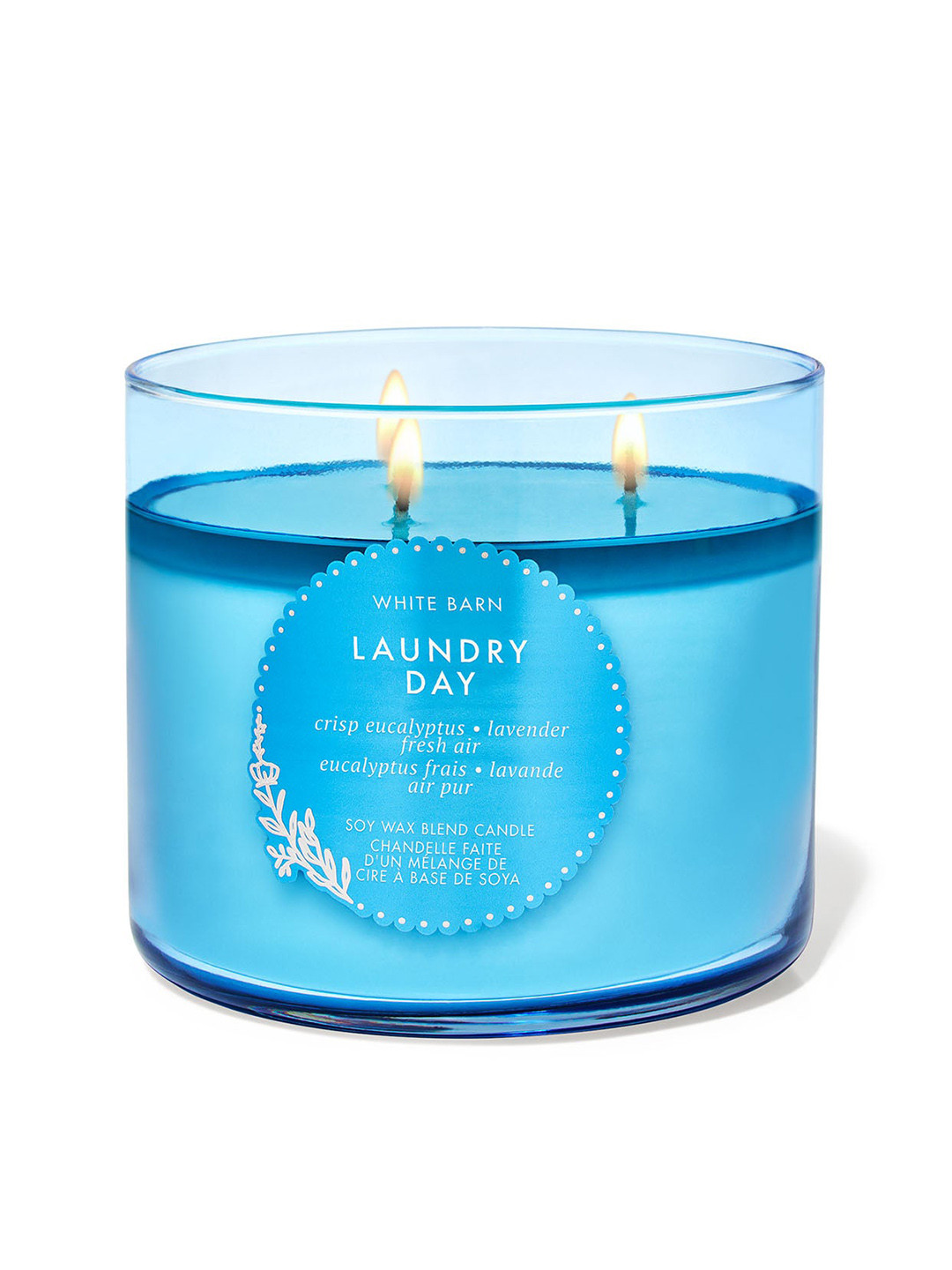 Bath & Body Works Laundry Day Scented 3 Wick Scented Solid Geometric Regular Jar Candles