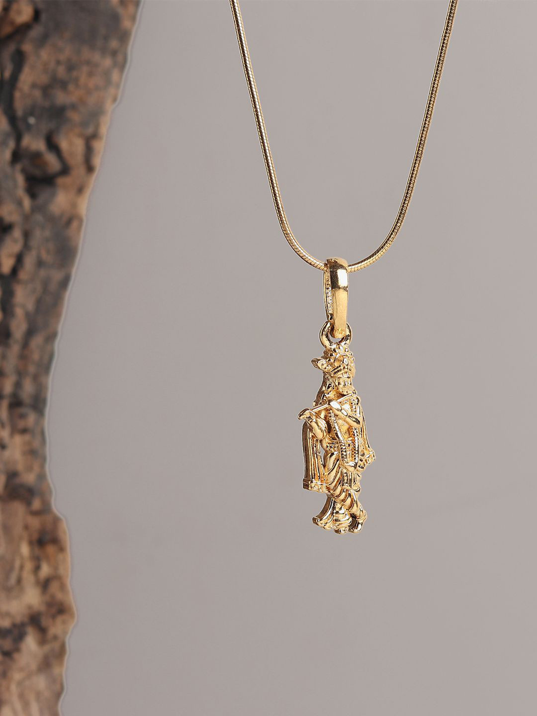 Metronaut 925 Sterling Silver 22K Gold-Plated Lord Krishan Contemporary Pendants & Chain