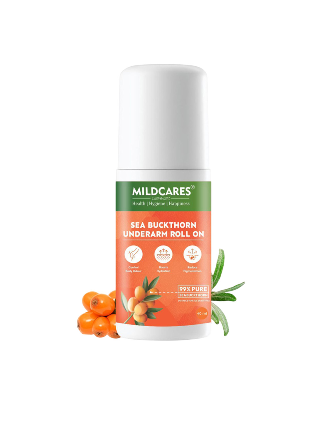 MILDCARES Sea Buckthorn Skin-Soothing & Odour Control Underarm Roll-On - 40 ml