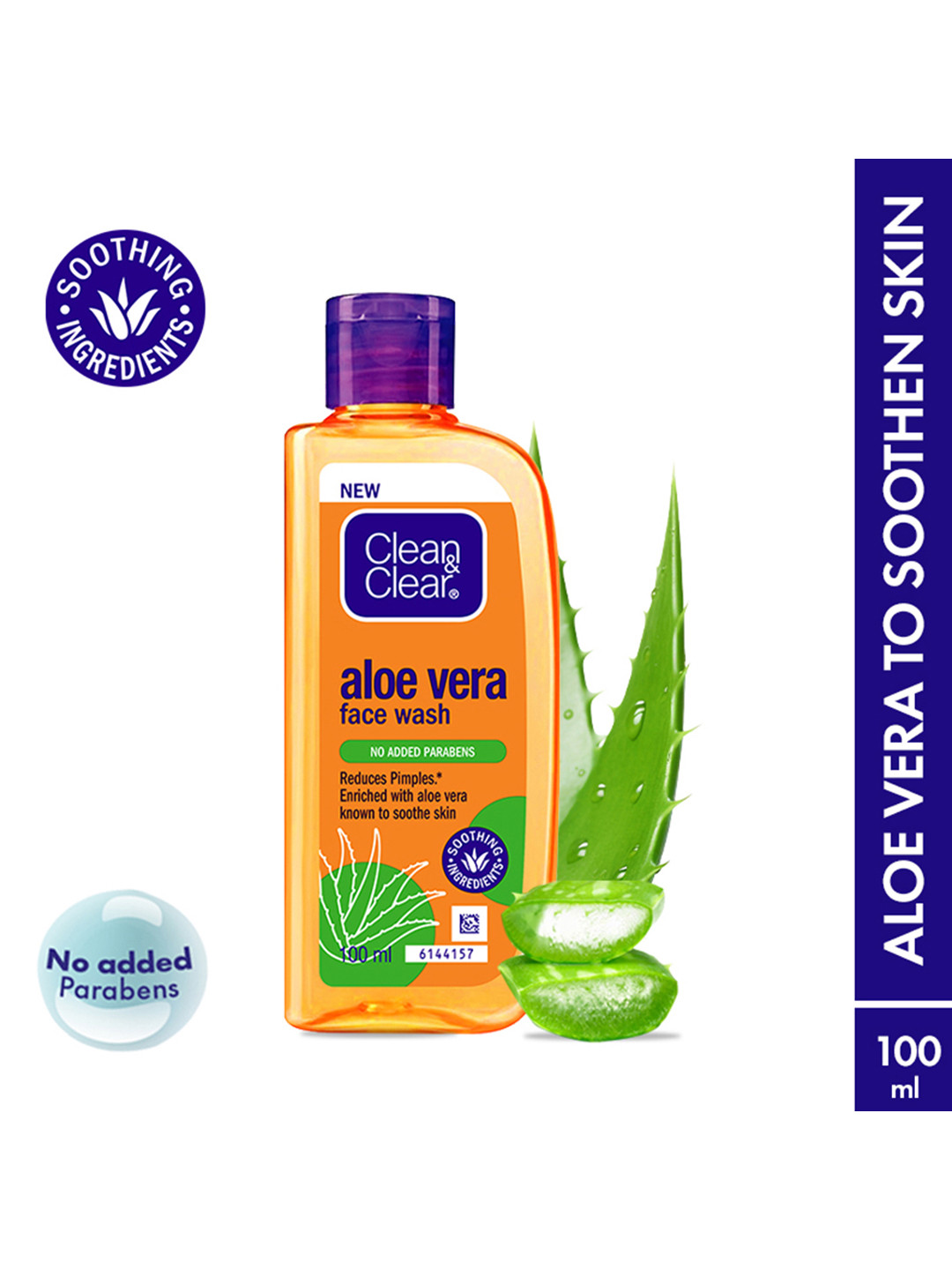 Clean&Clear Aloe Vera Face Wash To Reduce Pimples & Aloe Vera - 100ml
