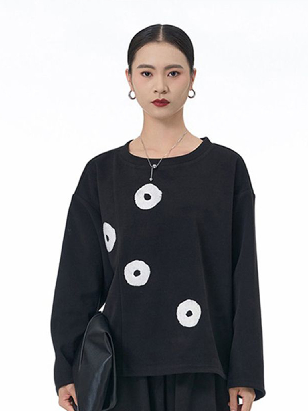 JC Collection Women Round Neck  Full Sleeve Print Cotton Top