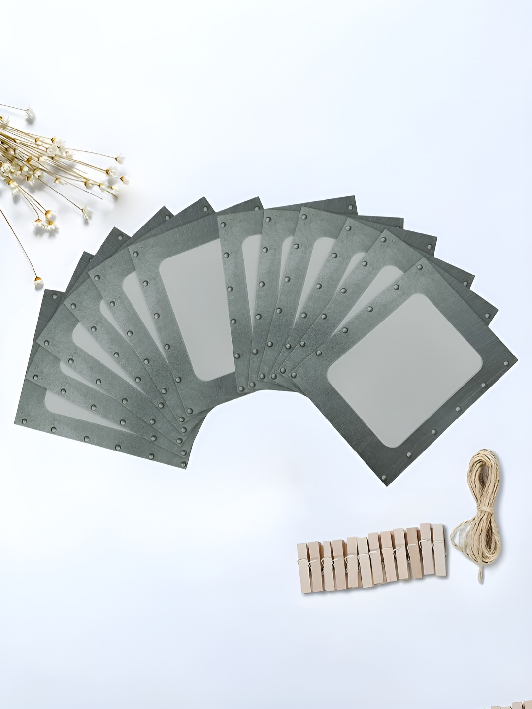 Art Street Grey Melange 12 Pieces Paper Wall Photo Frames