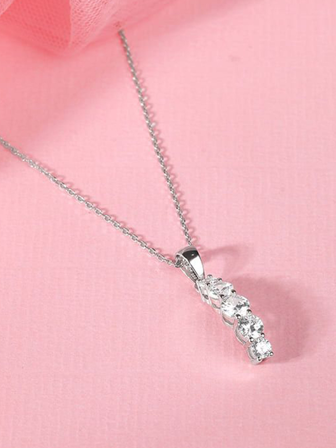 GIVA Silver-Plated Contemporary Pendants with Chains