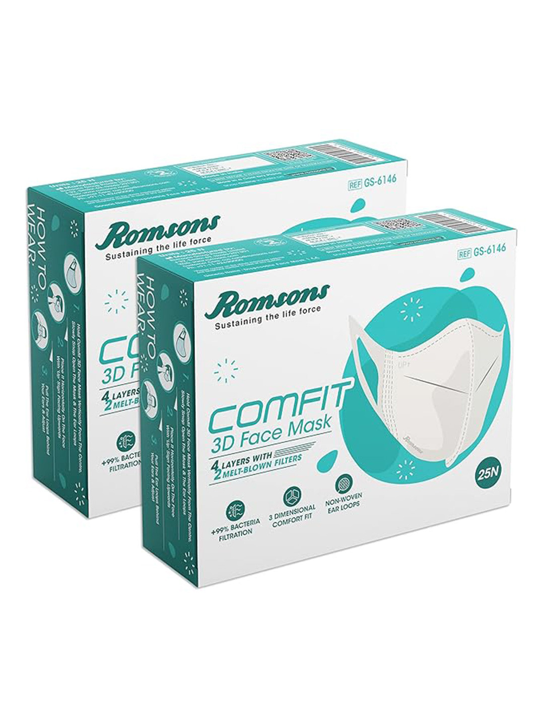 Romsons 50-Pcs 4-Ply Outdoor Anti-Pollution & Disposable Masks