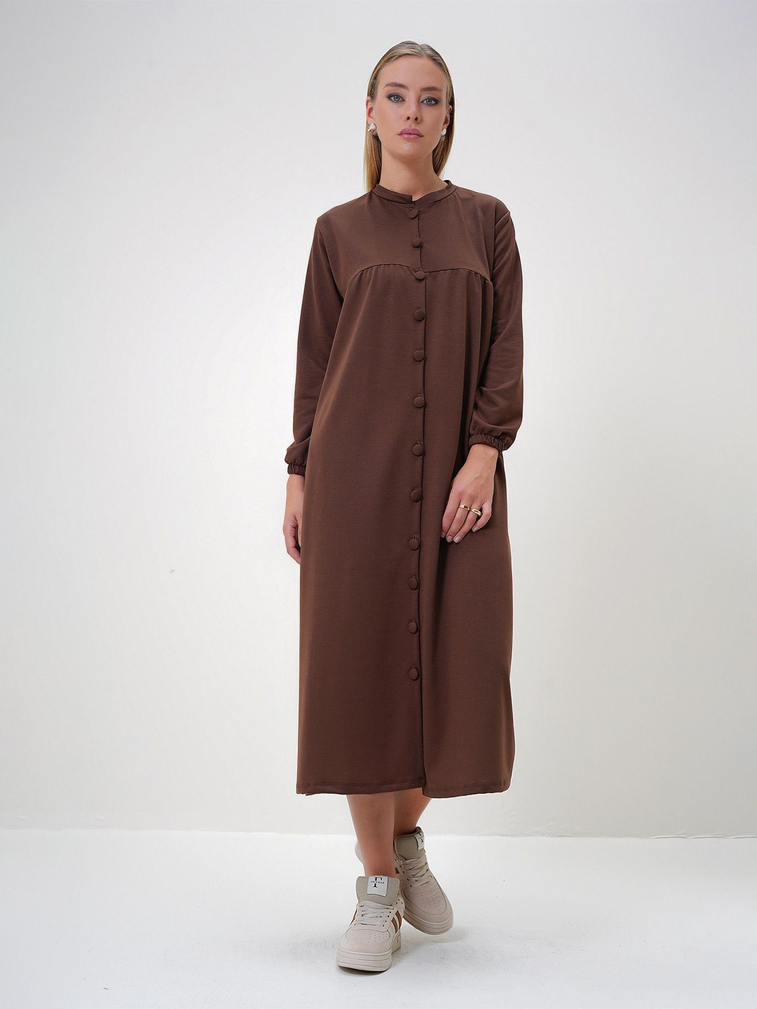 Trend Alacati stili Shirt Midi Dress