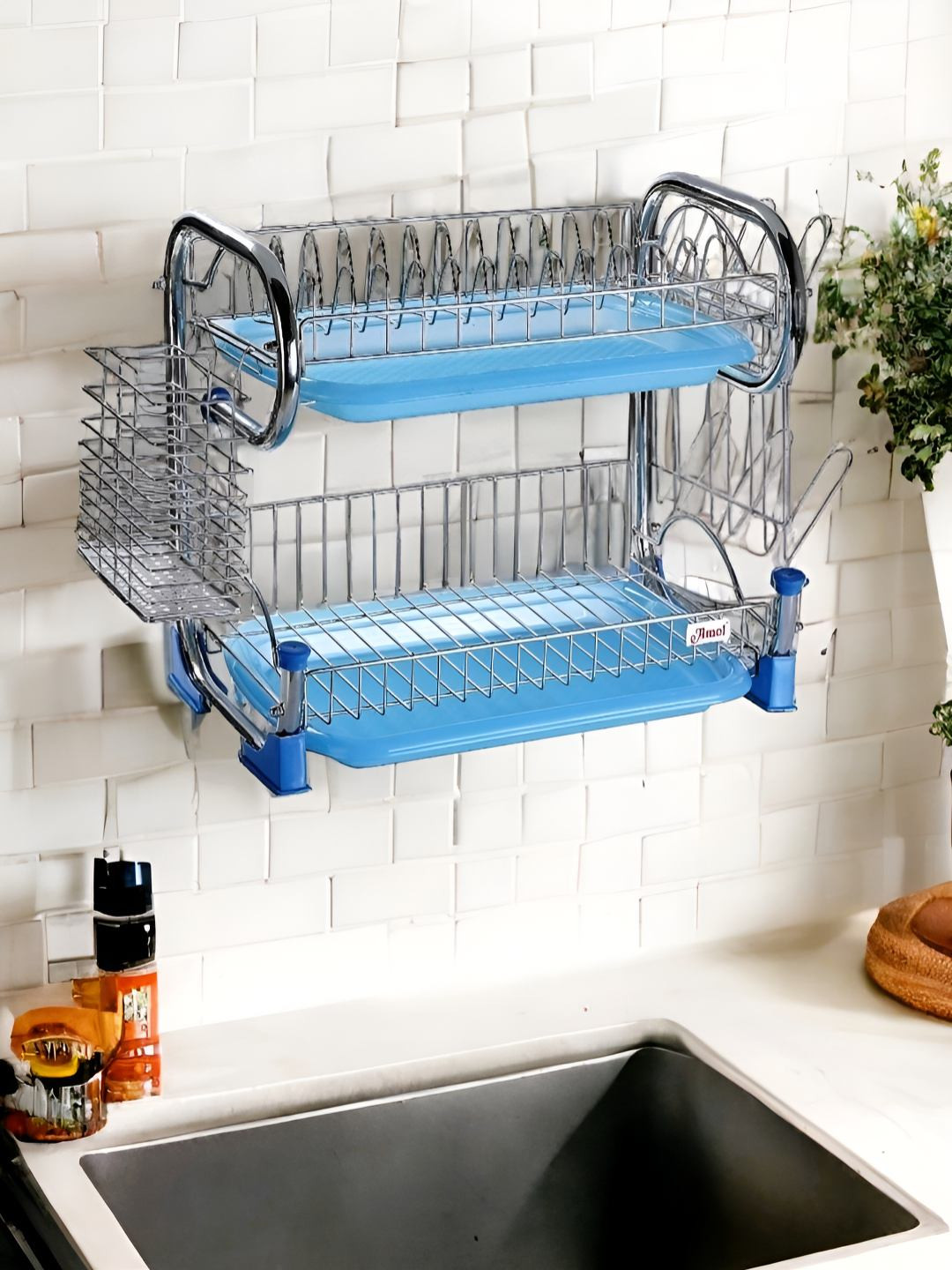 Amol Unisex Silver Dish rack