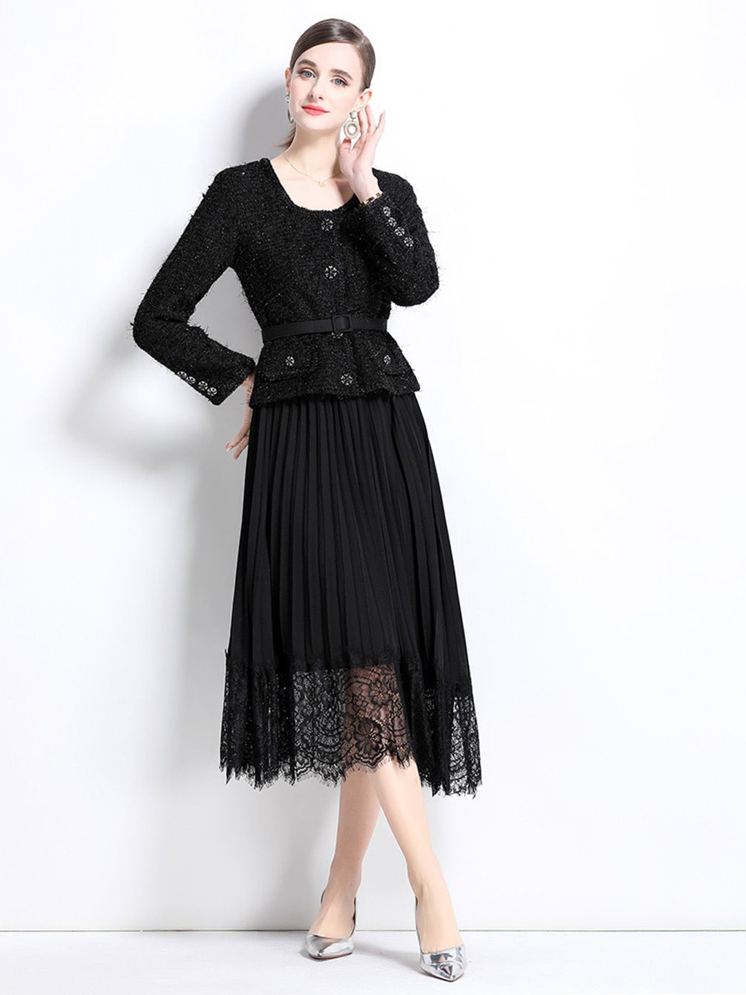 JC Collection Women Bling & Sparkly Fit-Flare Dress