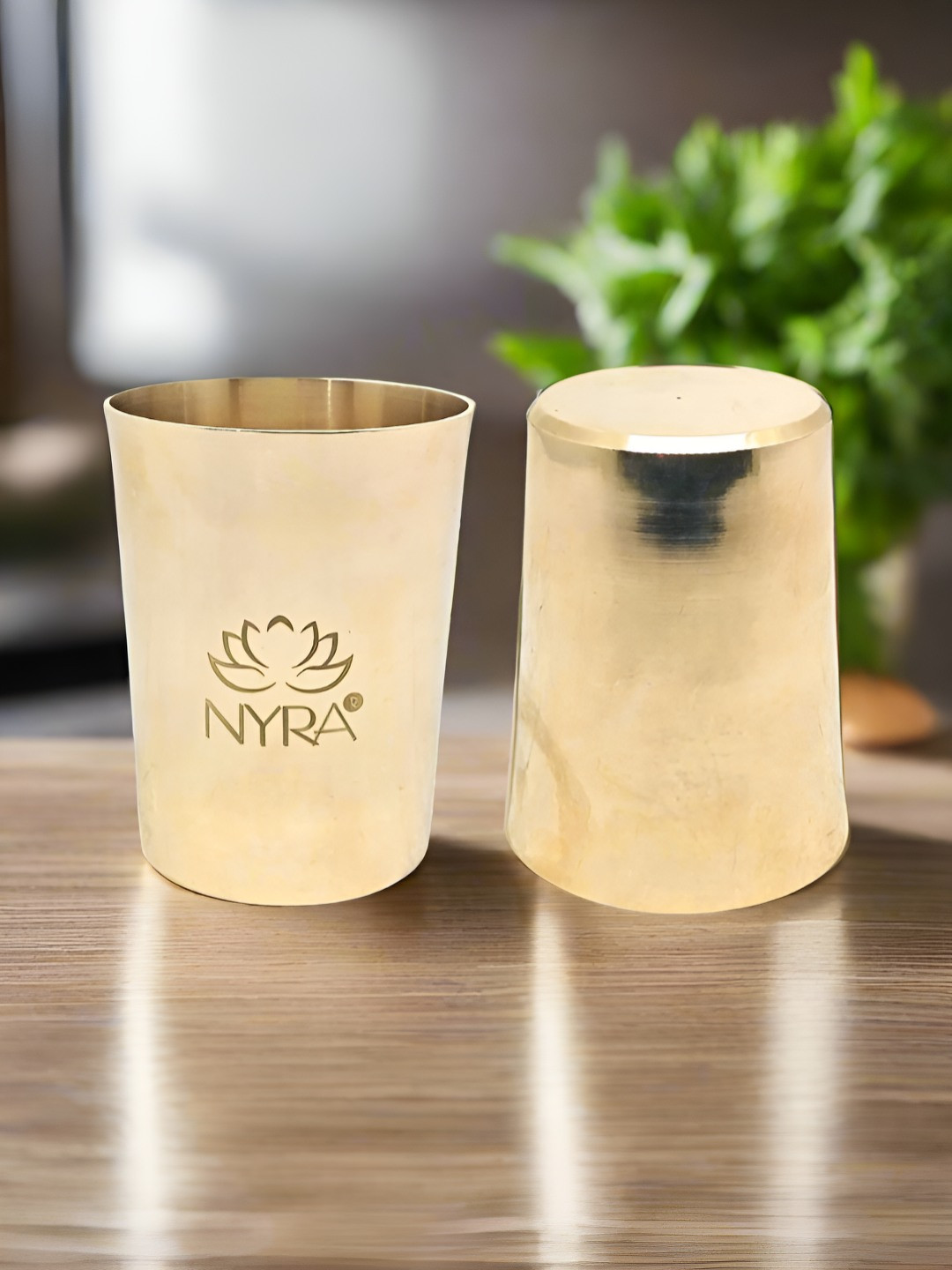Nyra Kitchenware Bronze Water Glass - Ayurvedic for Health Benefits Peetal Glass - 2PCS.