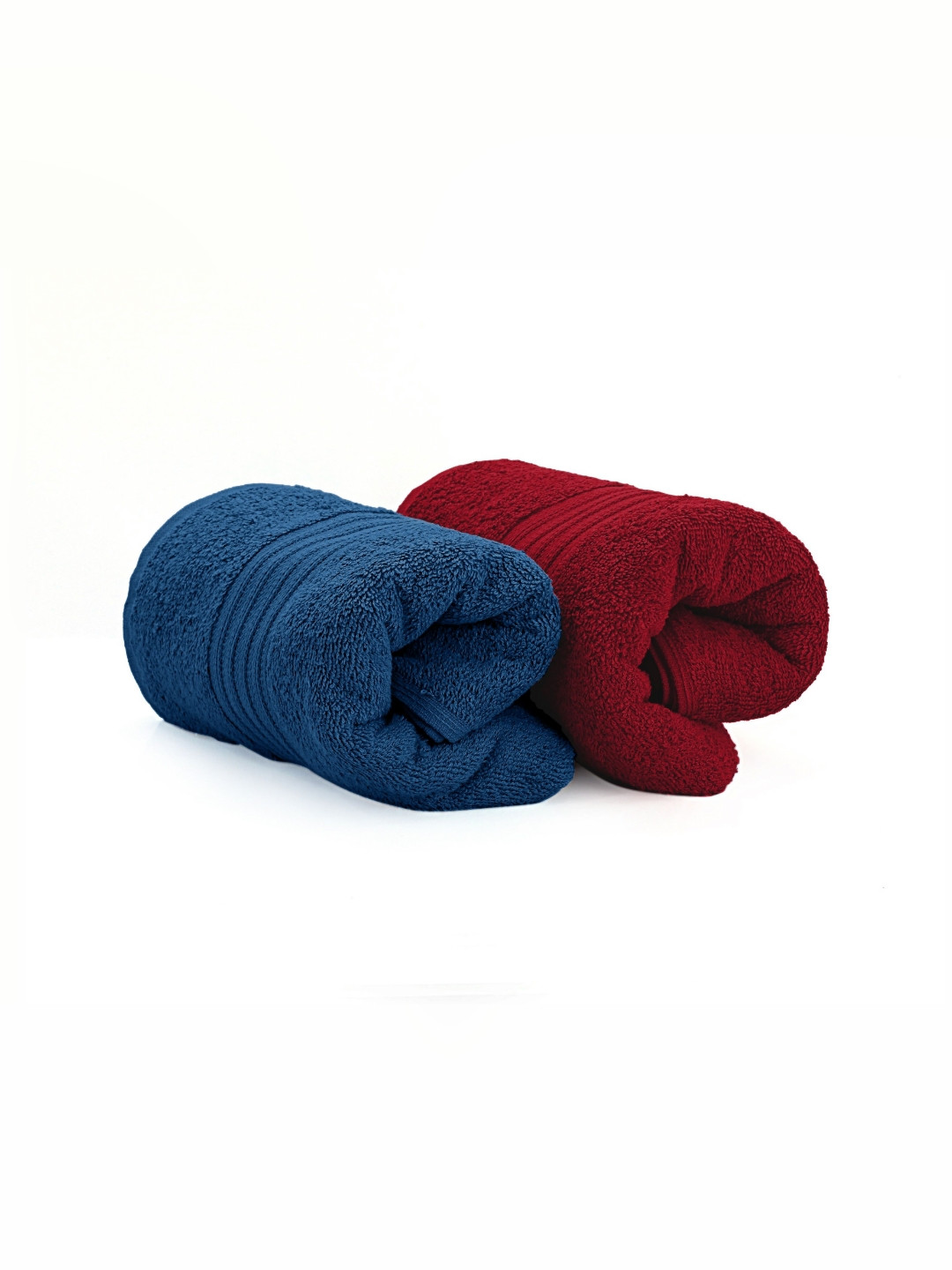 The Happy Pod Set of 2 Red & Blue 380 GSM High Absorbent 100% Cotton Bath Towels