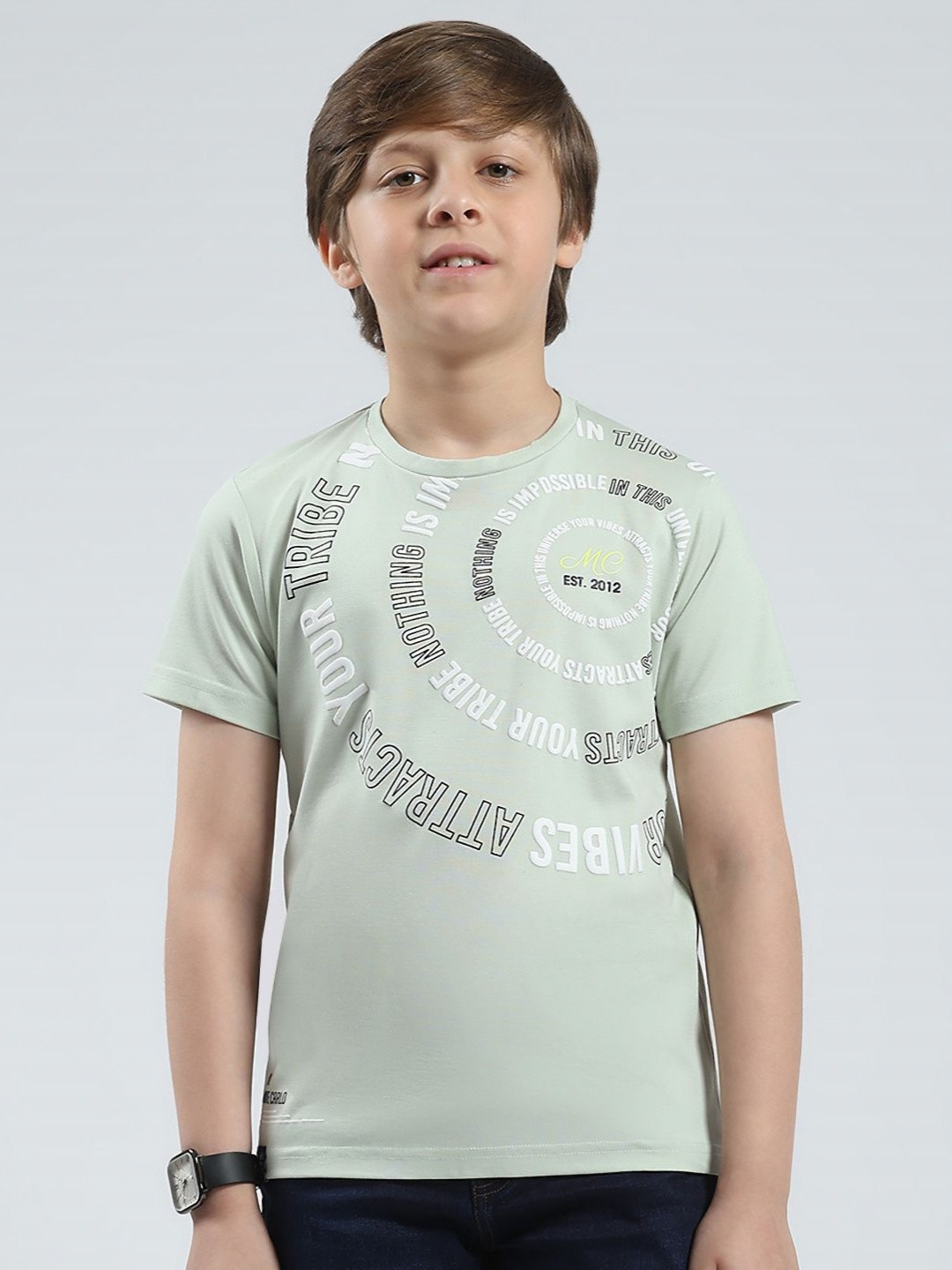Monte Carlo Boys Varsity Printed Raw Edge T-shirt