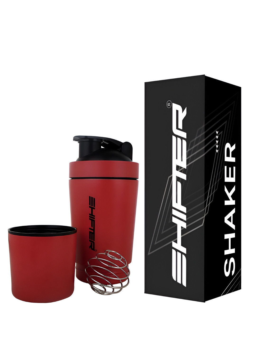 SHIFTER Red Brand Logo Stainless Steel Single Wall Vacuum Shaker - 750ml
