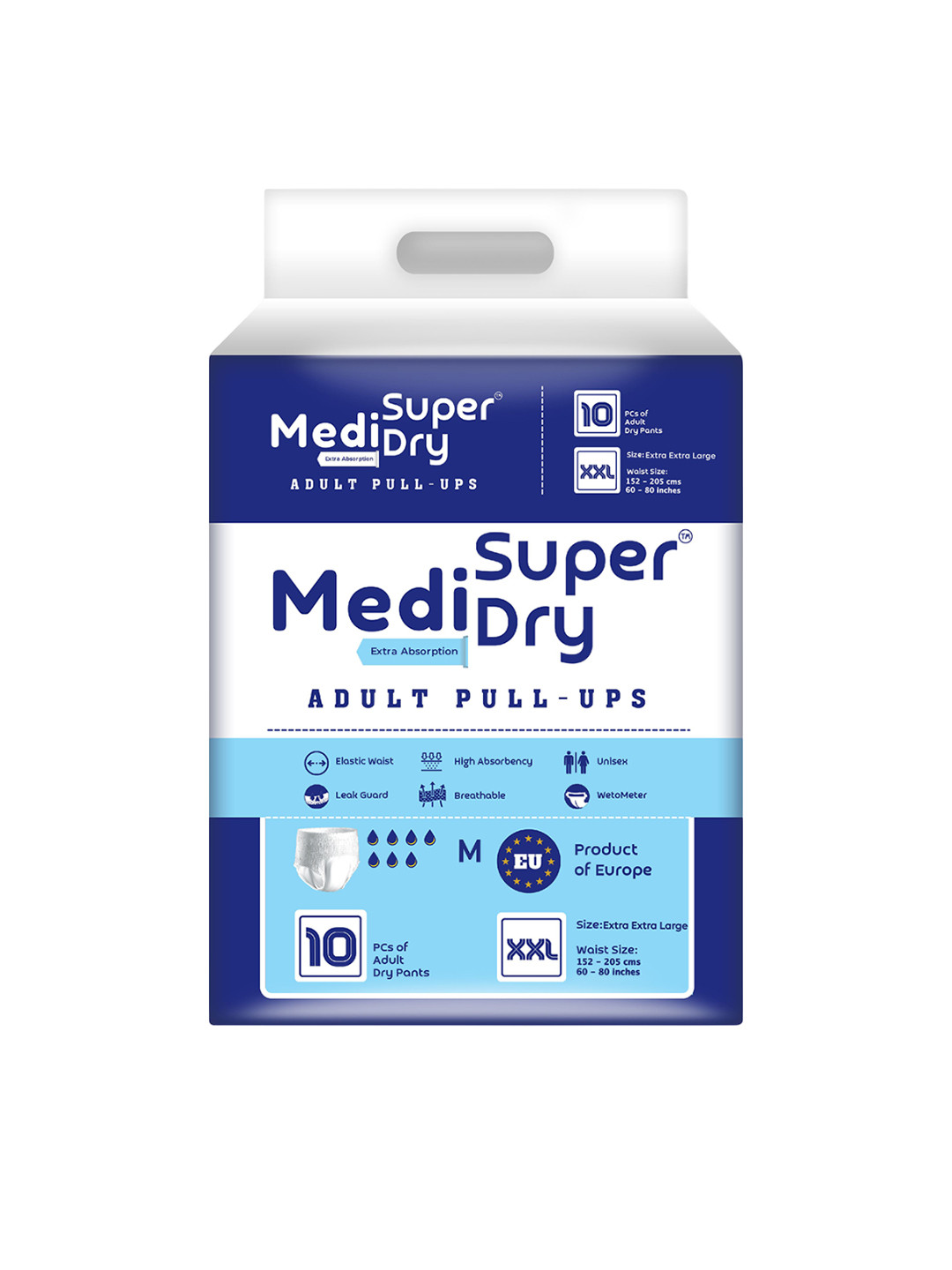 MEDISUPERDRY Adult Pull Ups Rash Free Diapers - XXL - 10 Pcs