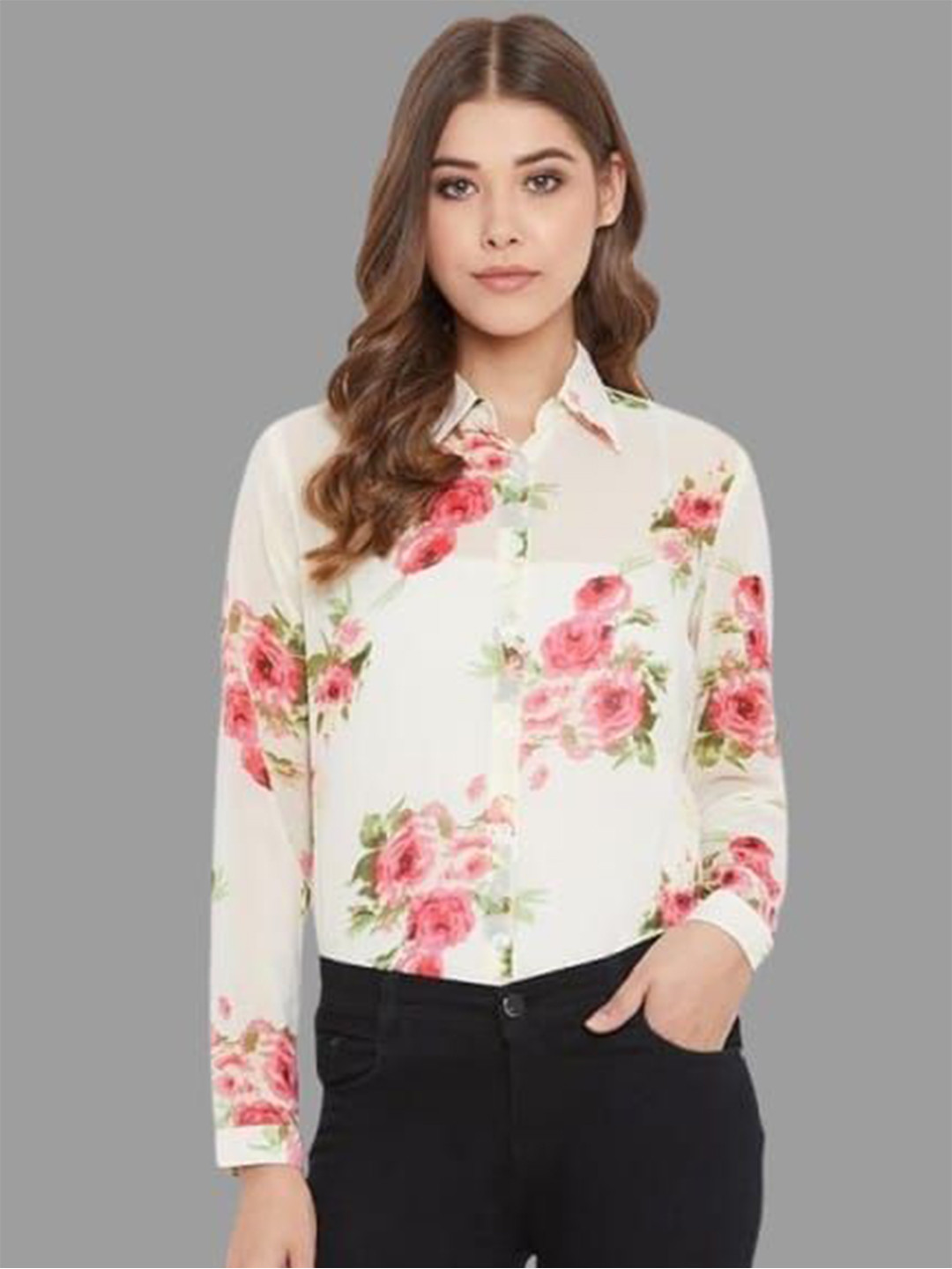 ORIEX THE ORIGINAL FASHION Girls Floral Opaque Printed Casual Shirt