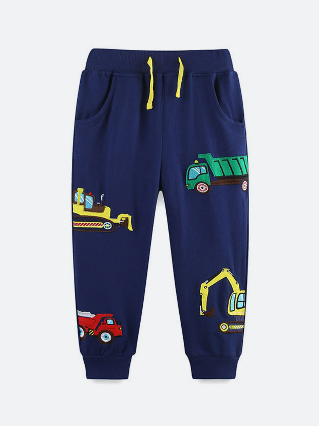 Oh Rare Boys Patch Embroidered Printed Cotton Mid-Rise Joggers