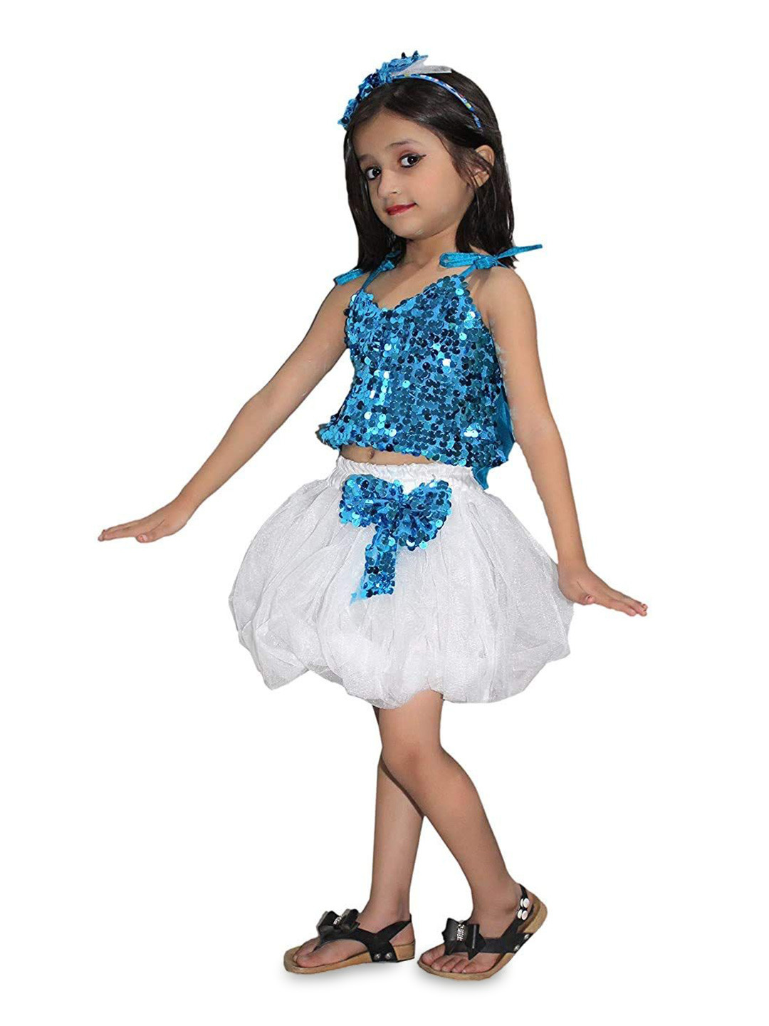 Kaku Fancy dresses Girls Western Dance Dress Skirt Top Costume Set