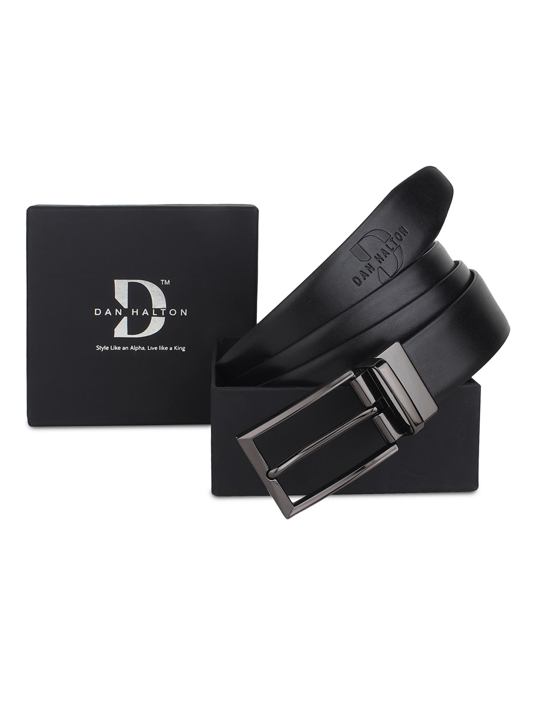 DANHALTON Men PU Reversible Formal Belt