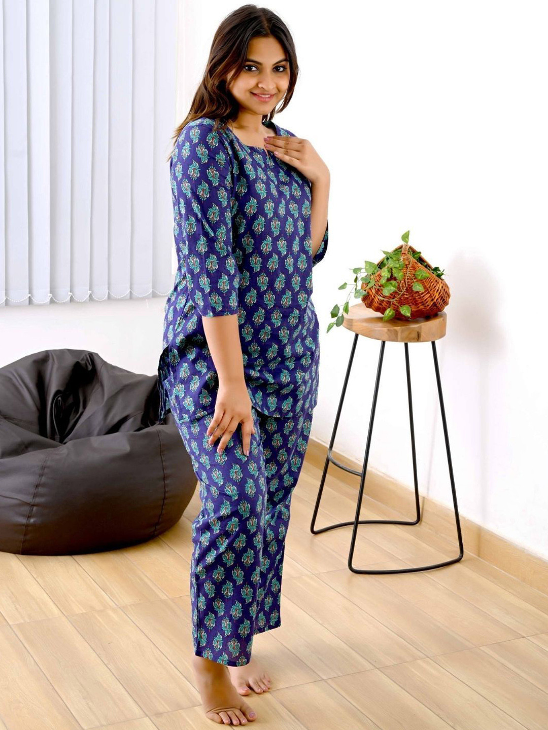 30 Looks Women Printed Pure Cotton Night suit