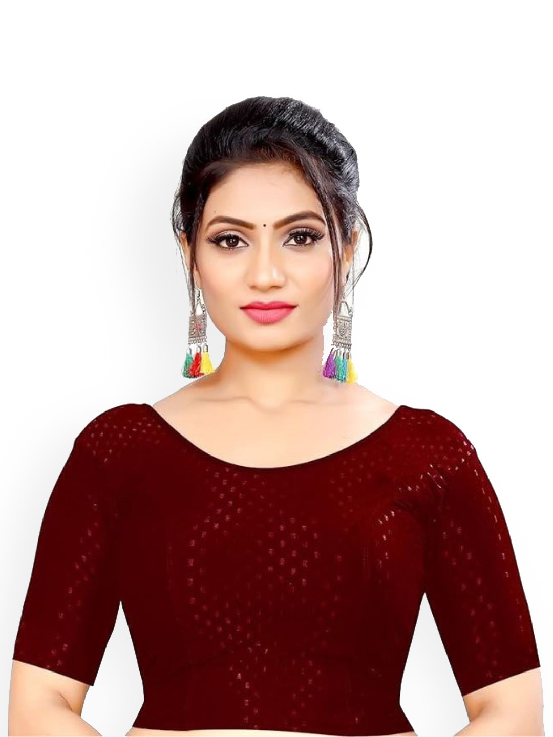 SS Sanket Synthetics Round Neck Saree Blouse