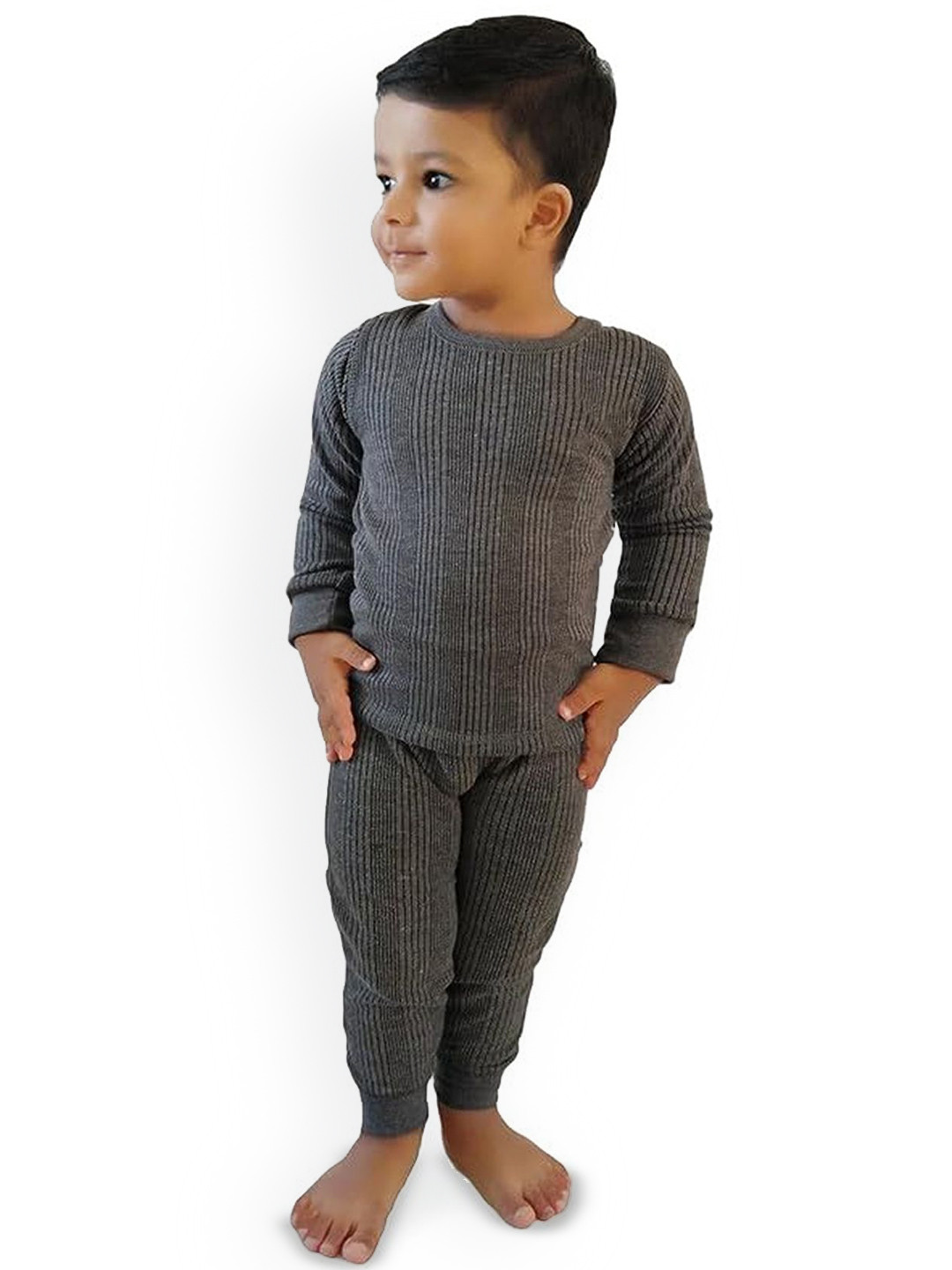 PARYAG Infants Boys Self-Design Round Neck Thermal Set