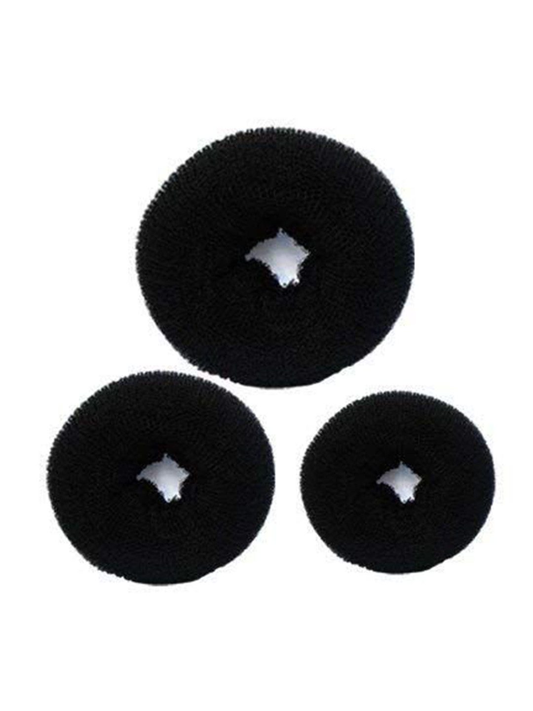 GADINFASHION Set Of 3 Black Different Sizes Hair Donut Bun Maker