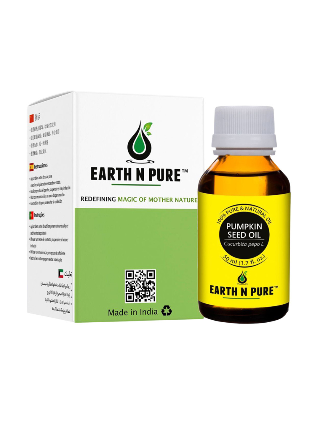 EARTH N PURE 100% Pure & Natural Strengthen Hair Pumpkin Seed Oil - 50 ml