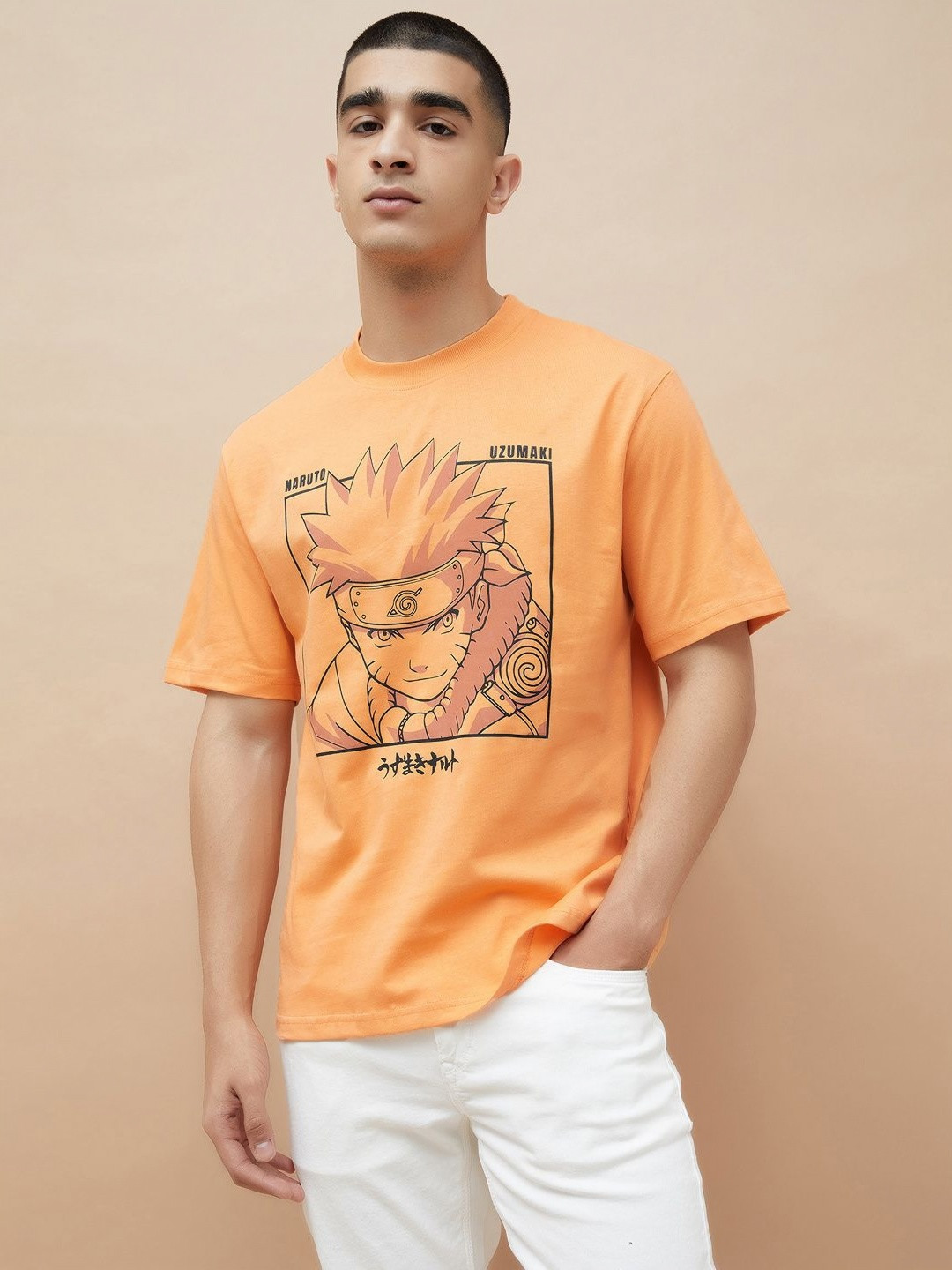 Fame Forever by Lifestyle Men Naruto Graphic Printed Round Neck Cotton T-shirt
