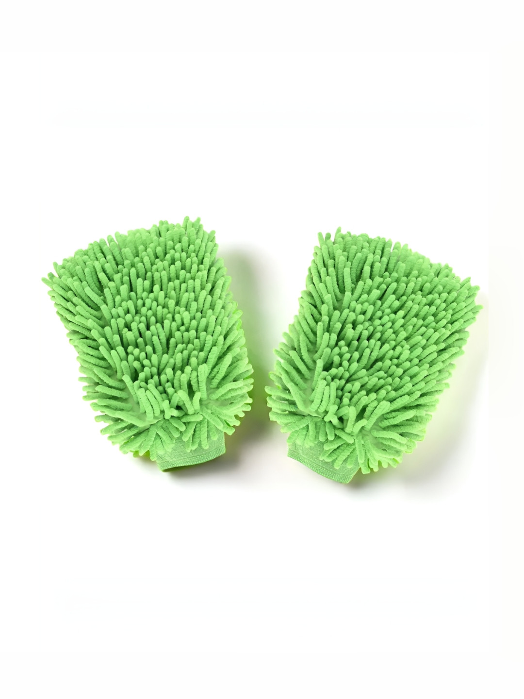 Aura 2 Pieces Green Double-Sided 100 GSM Microfiber Kitchen Cleaning Gloves