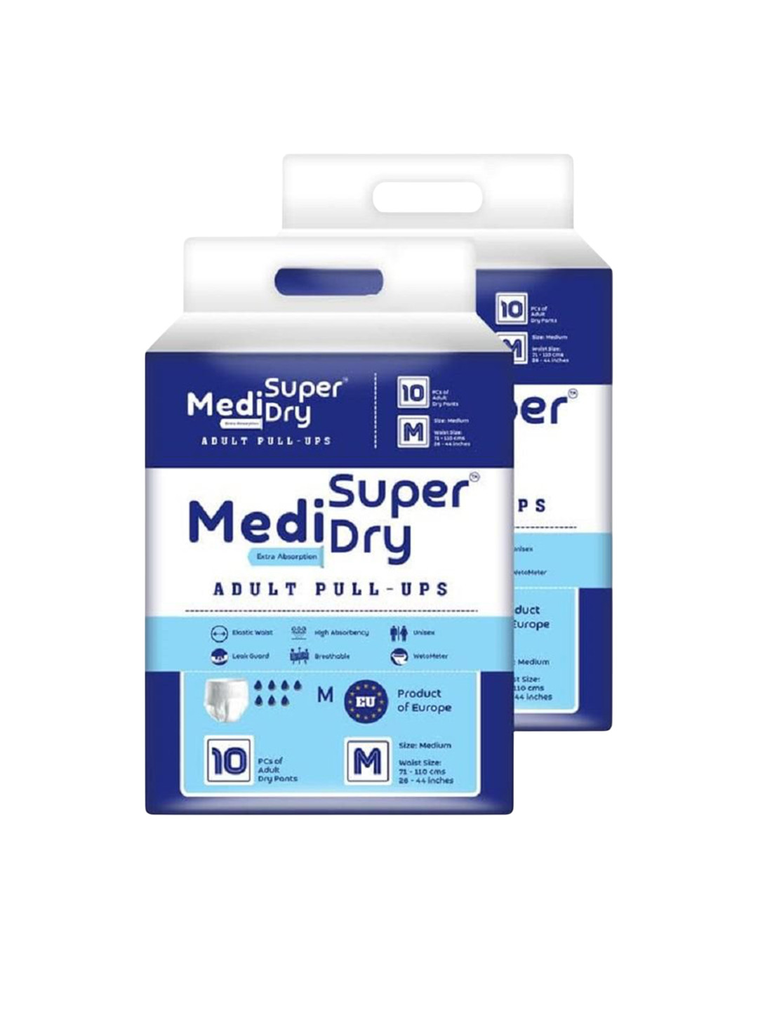 MEDISUPERDRY Set Of 2 Adult Pull Ups Diapers - M - 10 Pcs Each