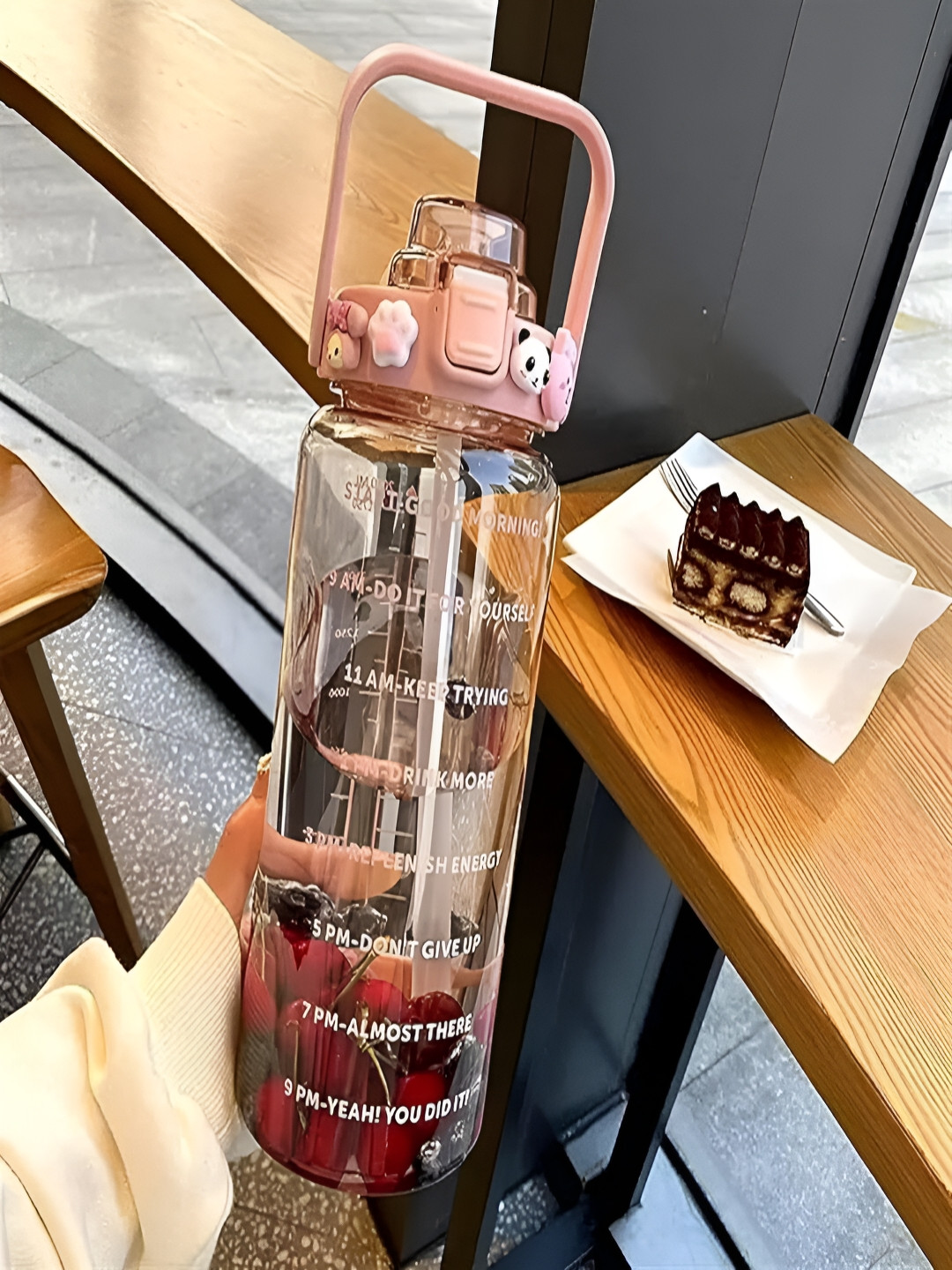 SeaRegal Transparent & Pink Typography Printed Water Bottle 2000 ml