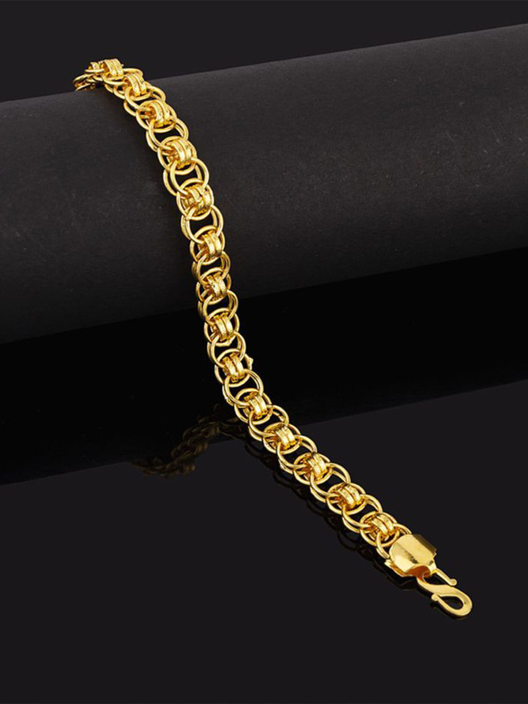 SANAA CREATIONS Unisex Brass Antique Gold-Plated Armlet Bracelet