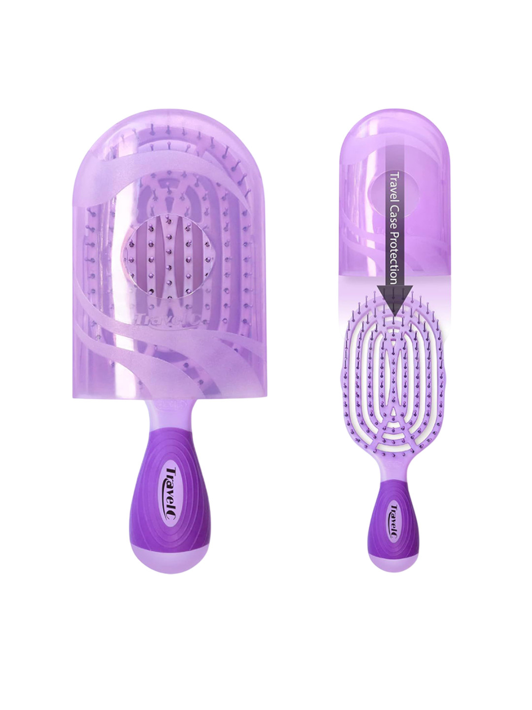 NuWay 4Hair Patented Detangler Paddle Hair Brush - Purple